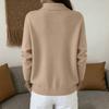 Women's Long Sleeve Knit Sweater Loose Fit Button Front Polo Collar Casual Pullover Top Lightweight Soft Fabric Comfortable Wear