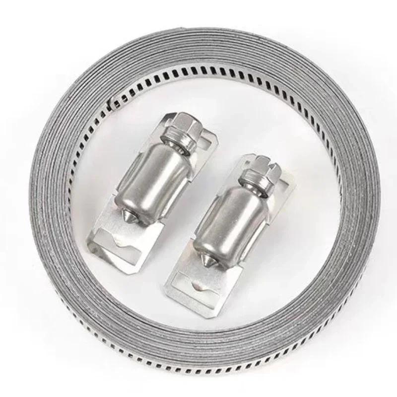 304stainless steel self-made American-style throat band bridge frame tie12.6mm full-tooth tube clamps steel band binding straps