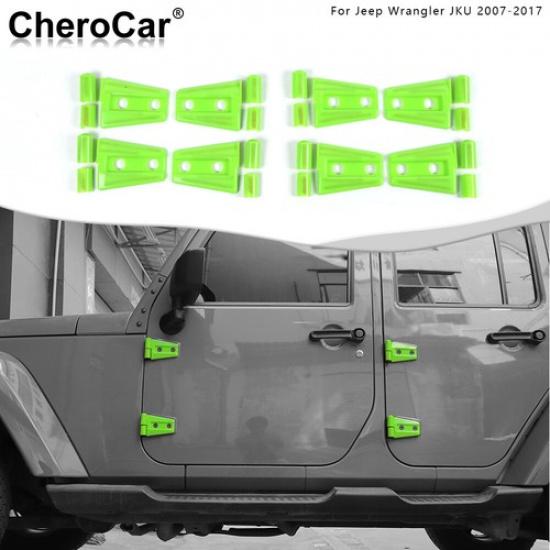 Door Hinge Cover Trim for Jeep Wrangler JKU Sport Rubicon Sahara 2007-2017 Green