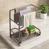 Space Saving 2-Tier Sink Drain Storage Organizer Multifunctional Wall & Countertop Dishcloth Rack Kitchen Accessory