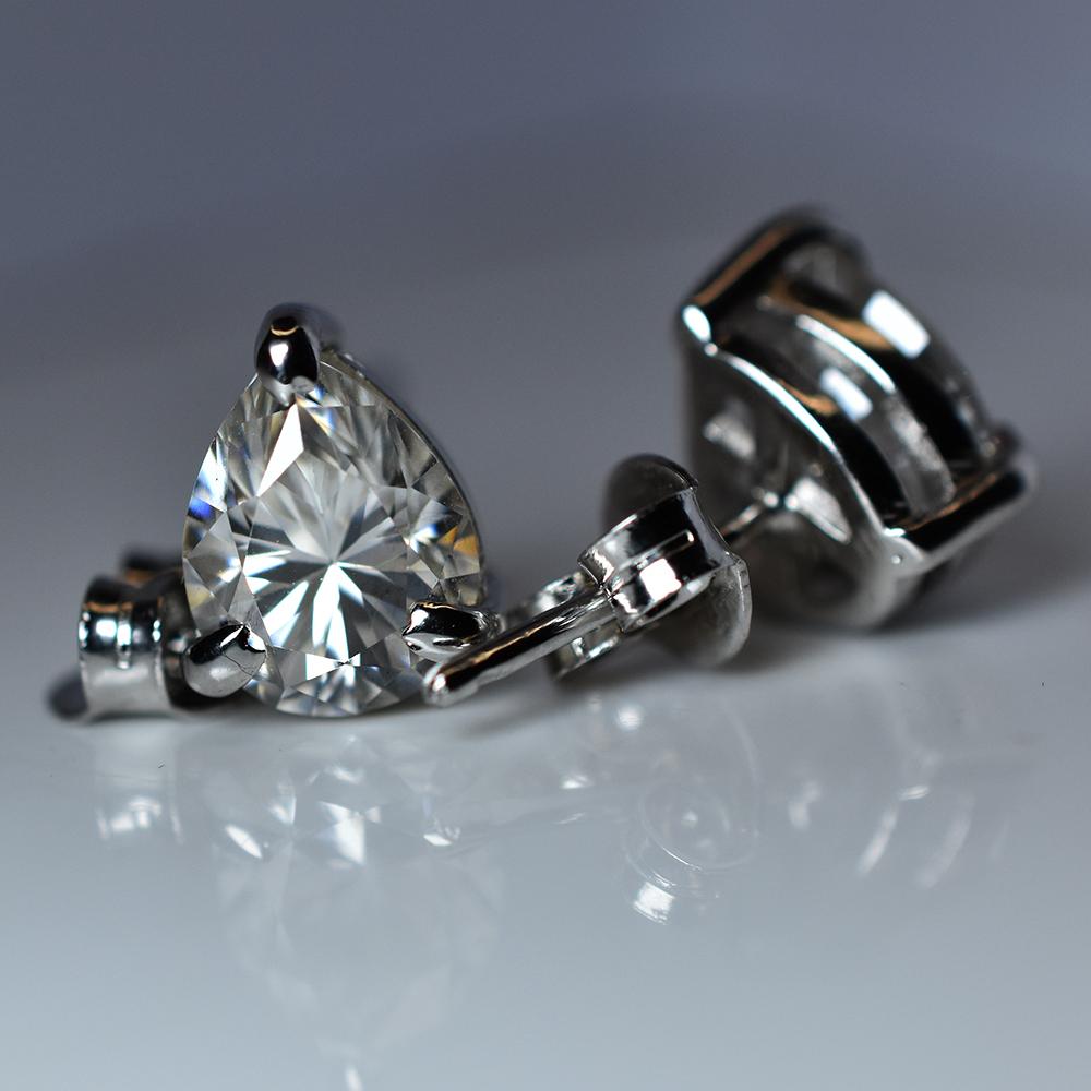 CERTIFIED Pear Cut Synthetic Moissanite 14.30 Ct Stone Earring Pair Gift For Her MY.ER-23-NS