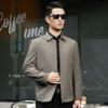 New Lapel Jacket Men's Spring and Autumn Thin Loose Men's Top Business Casual Middle-Aged Dad Clothing Business Jacket
