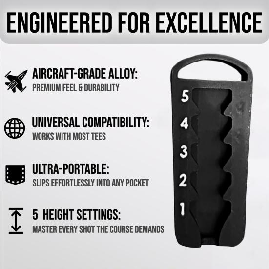 Adjustable Golf Tee Height Tool Precision Tee Height Setter for Consistent Swings Multi-functional Tee Holder for Golf Bags