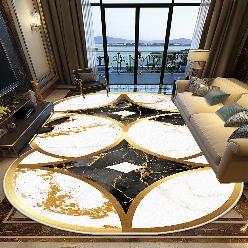 European Style Irregular Shape Living Room Carpet Luxury Decoration Bedroom Soft Large Rugs Office Non-slip Foldable Floor Mat