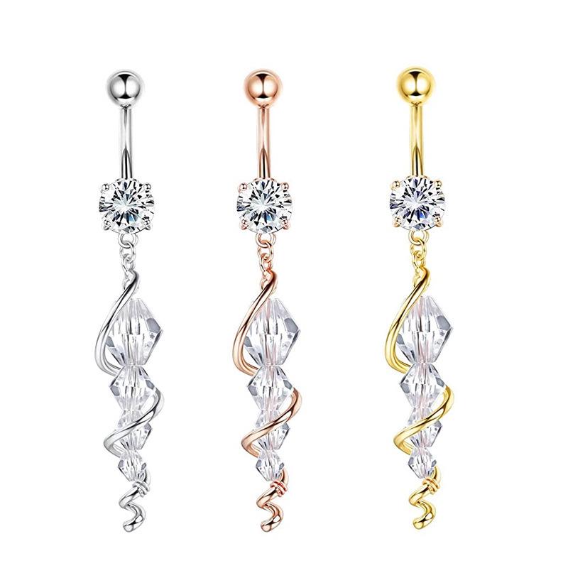 

Кольцо для пупка из меди и циркона в европейском и американском стиле – сексуальное украшение для пирсинга Rose Gold