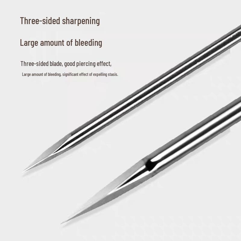 Yunlong Three-Edged Acupuncture Bloodletting Needle - Large & Small Sizes for Chinese Medicine and Cupping