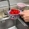 with handle Kitchen Sink Drain Basket Multifunctional Draining Bowl  for Household
