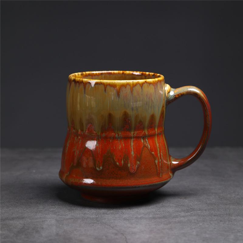 

Большая керамическая кружка в ближневосточном стиле, большая, с эффектом печной глазури, чашка для воды, винтажная кофейная кружка 460ml