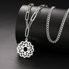 LIKGREAT Yoga Lotus Necklaces Stainless Steel Flower of Life Pendant Women Girls Mandala Healing Buddha Spiritual Chakra Jewelry