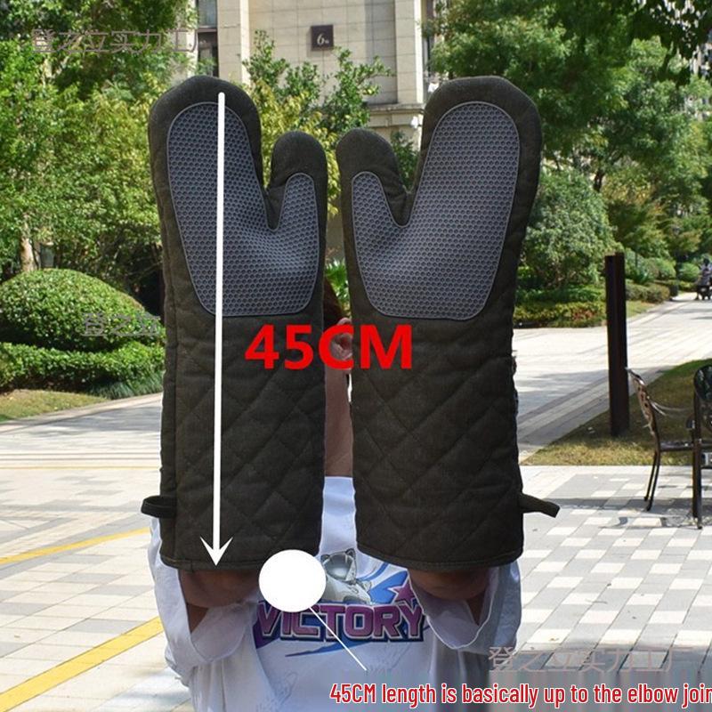 Hitzebeständige Anti-Rutsch-Silikon-Ofenhandschuhe bis 500 Grad