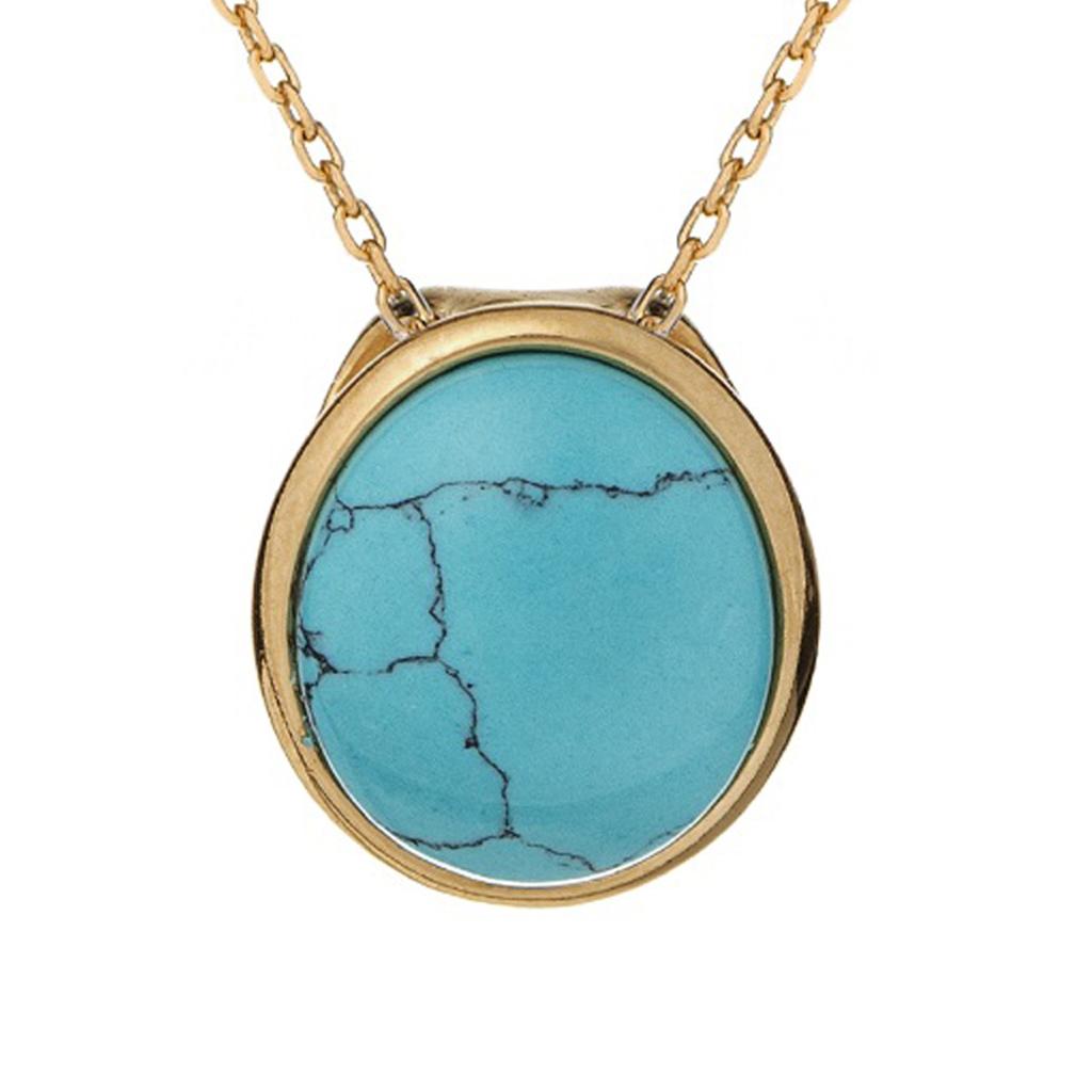 Les Trésors De Lily [R5608] - Ručně vyrobený stříbrný přívěsek 'Meghan' tyrkysově zlatý - 13x10 mm