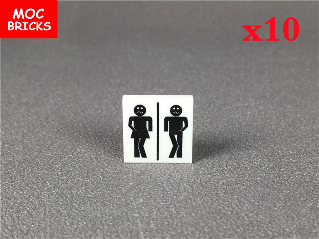 MOC Bricks DIY Printed Tile 1x1 1x2 2x2 2x3 1x4 Solar Panel Gauge Map Compass Assembled Building Block Accessories Kids Toy Gift