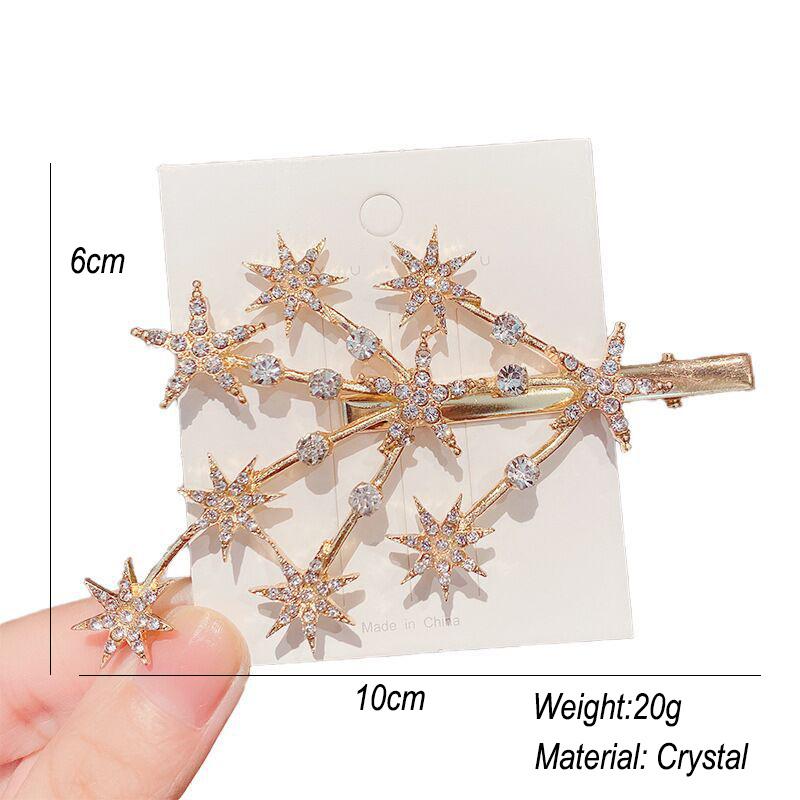 Stella Cristallo Dolce Per Donne Ragazze Copricapo Strass Fermagli per Capelli Fermaglio Accessori per Capelli Clip Laterale Barrettes