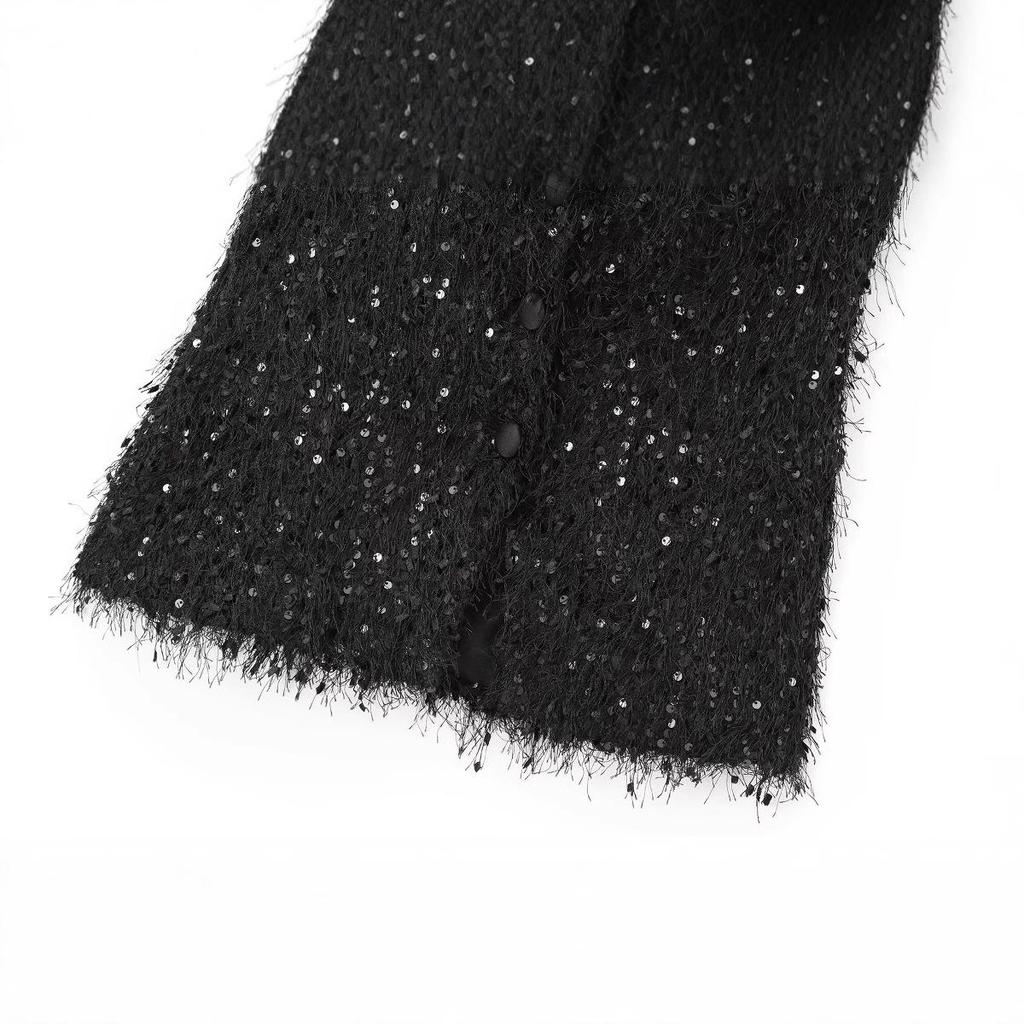 2024 Autumn Women's Fashion: European & American Style Sequin Tassel Sleeveless Top