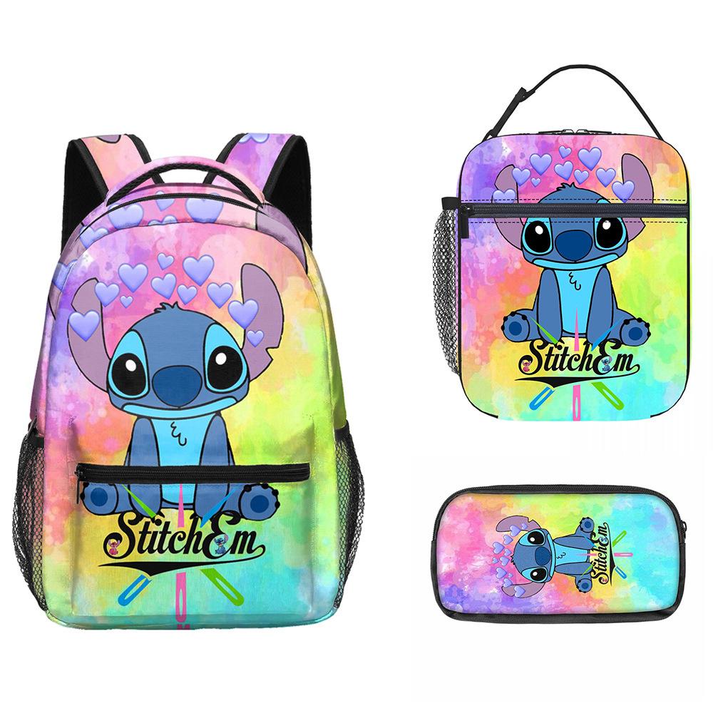 Children'S School Bag, Primary And Secondary School Students Backpack, Children'S Meal Bag, Cartoon Pencil Case Three-Piece Set
