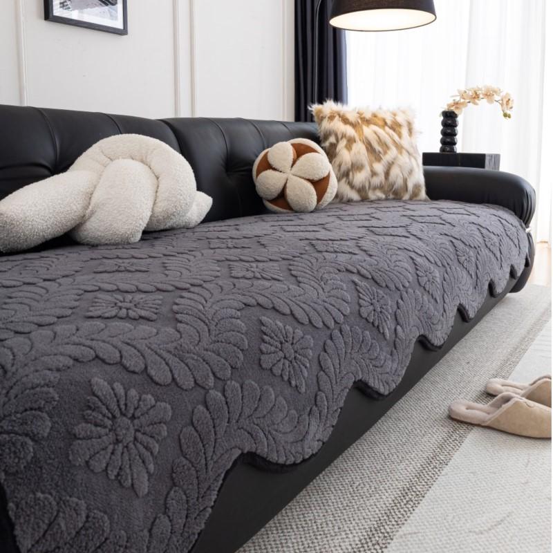 Winter Warm One-Piece Non-Slip Sofa Throw Cover Soft Fuzzy Furniture Protector Mats New Irregular-Shaped Plush Sofa Cushion