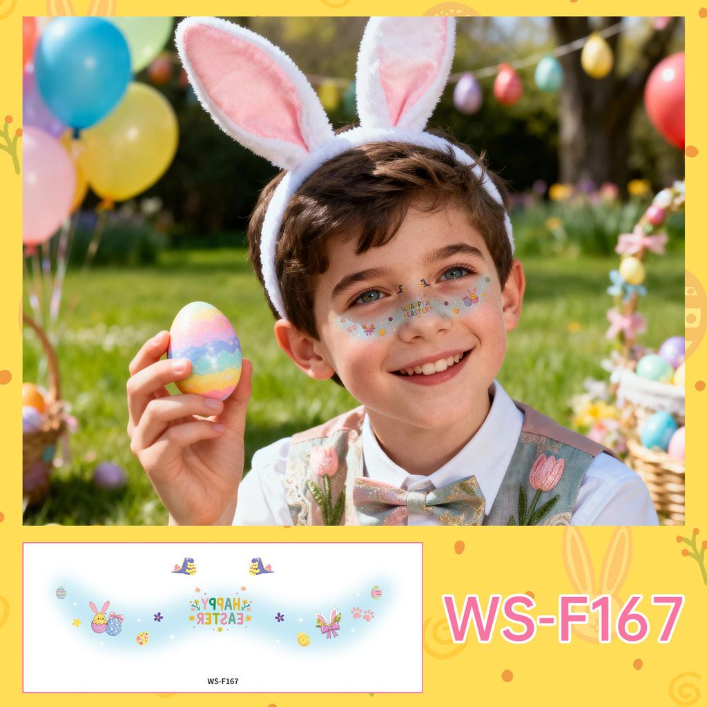 New Stock Easter Makeup Tattoo Stickers Egg Face Holiday Party Cute Bunny Children DIY