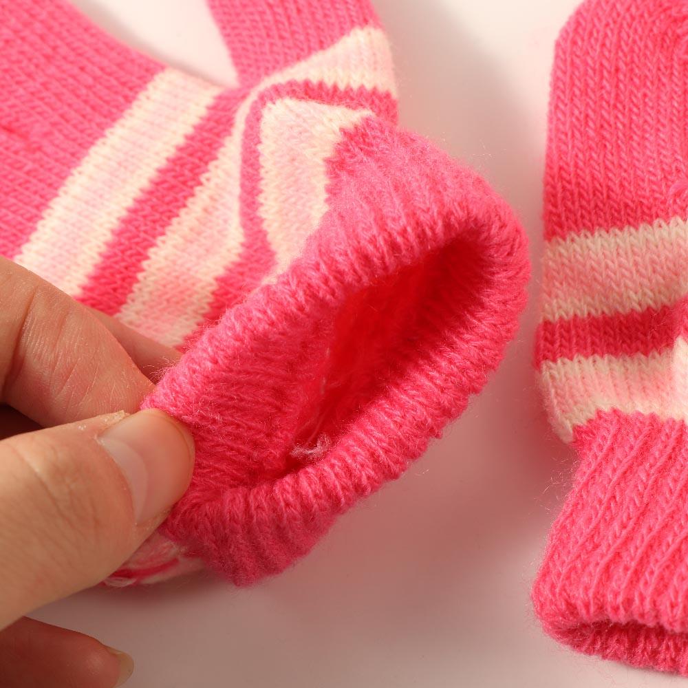 Kids Boys Winter Soft Outdoor Sports Warm Thickened Printed Stripe Baby Mittens Finger Gloves