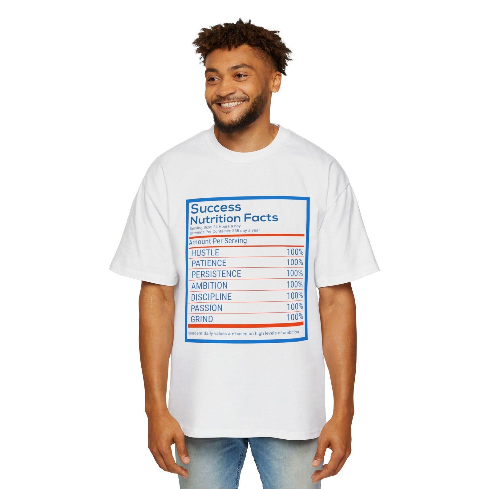 Success Nutrition Facts Tee: Motivational Oversized T-Shirt M