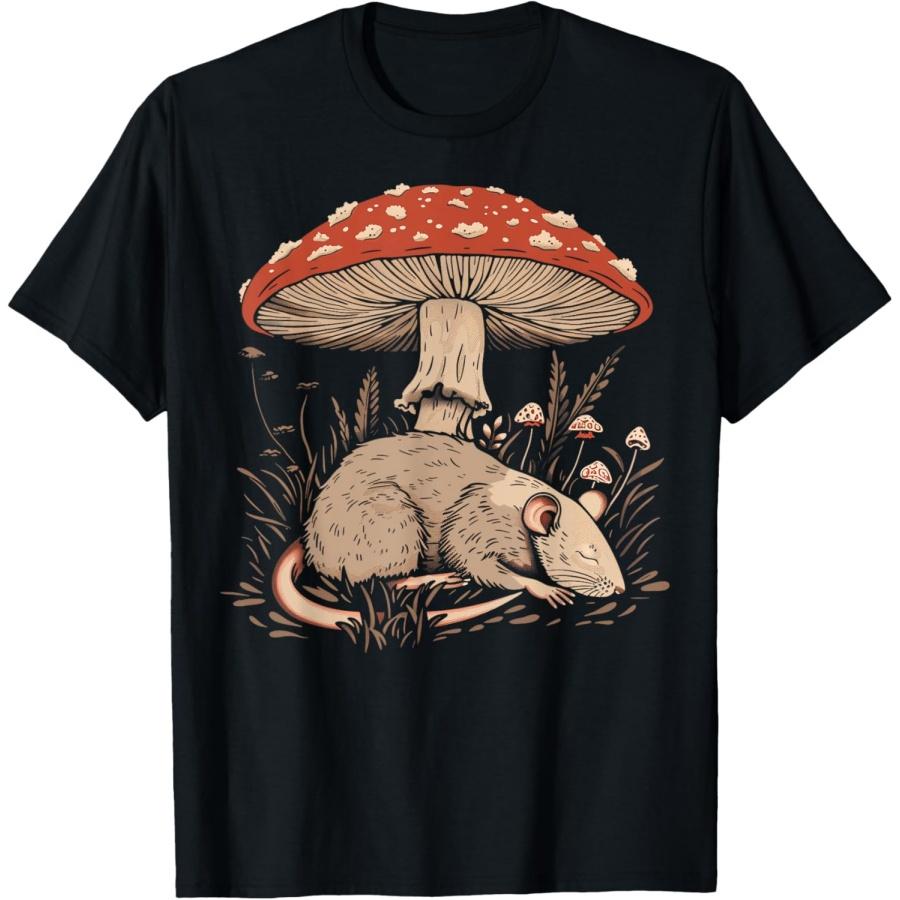 Милая футболка с мышкой и крысой в стиле коттеджкор под грибом S