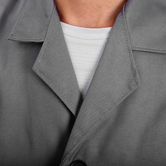 Arbeitsmantel für Damen und Herren, Revers, lange Ärmel, elastische Bündchen, einfarbig, waschbar, Arbeitsjacke mit Tasche, einreihig, mittellange Oberbekleidung