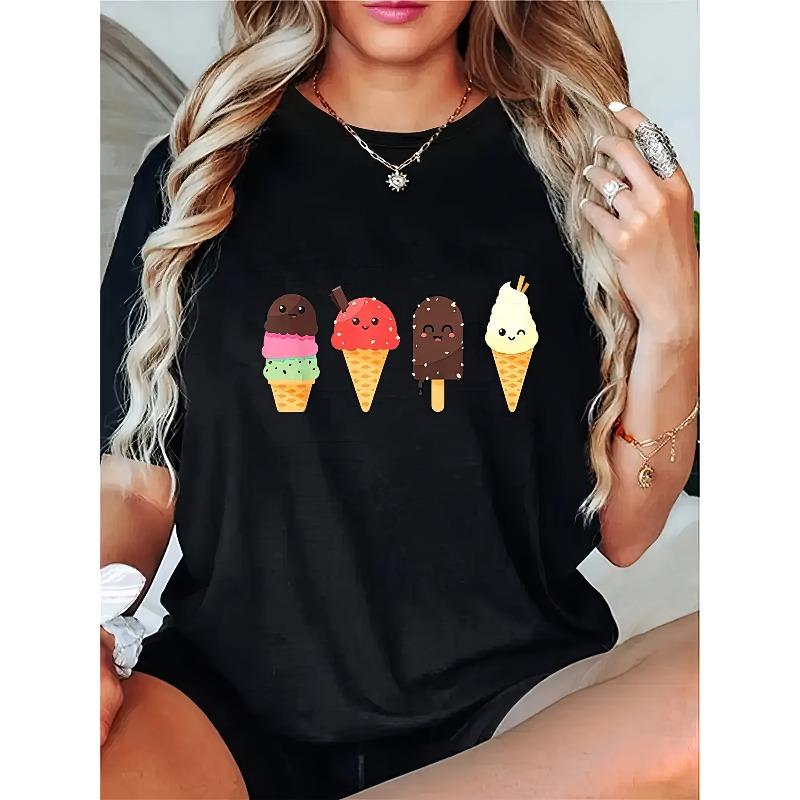 

European sizes Women s Short Sleeve Crew Neck T-Shirt - Summer & Spring Casual Blouse with Short Sleeve & Crew Neck - Machine Washable Opaque Top 4XL чорний