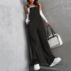 Damen Mode Vintage Tasche Gerade Bein Arbeitskleidung Overalls Lässige Hose Farbe Jumpsuit