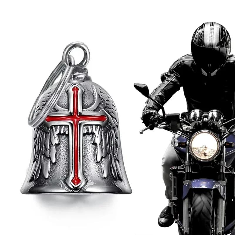 Motorcycle Style Fashion Personality Creative Punk Men's Angel Wings Cross Bell Pendant with Accessories Amagi