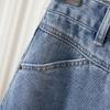 Women's High-Waisted Washed Denim A-Line Midi Skirt