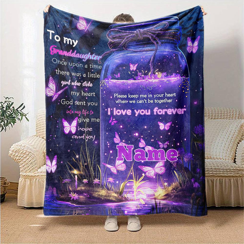 Magical Message In A Bottle A Heartfelt Love Letter To My Granddaughter Throw Customizable Blanket Name Comfortable Versatile For Sofa Couch Office
