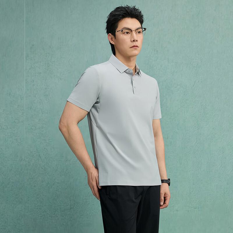 JOW Men's Business Ice Silk Short-Sleeve Polo Shirt