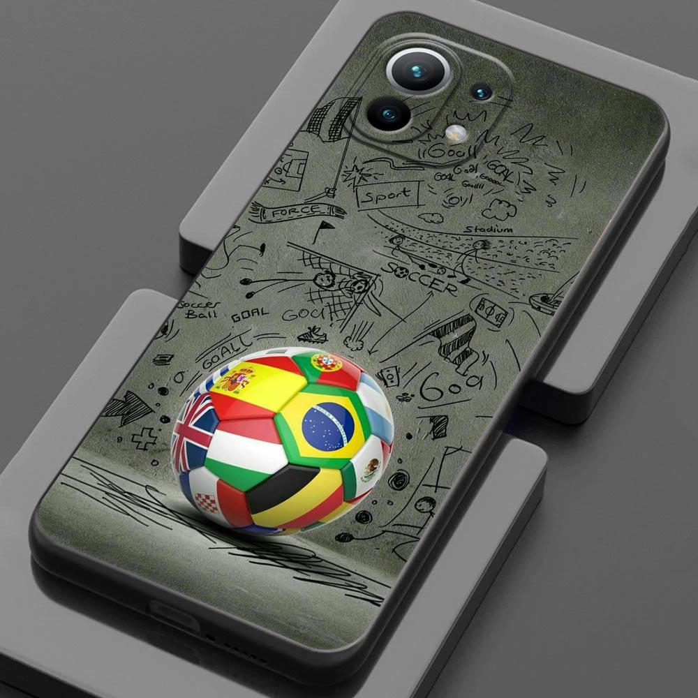Football Field Soccer Ball For Xiaomi 15 Ultra 11T 12T 13T 14T Pro Phone Case Mi POCO X7 M7 F7 Pro F5 F6 M6 X3 X5 X6 Back Cover
