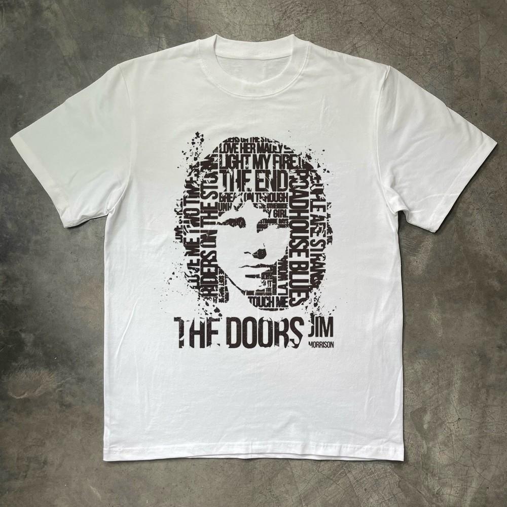 The Doors Jim Morrison T-shirt, Unisex White Cotton T-shirt, Size S-5XL Unisex T-Shirt XXXL