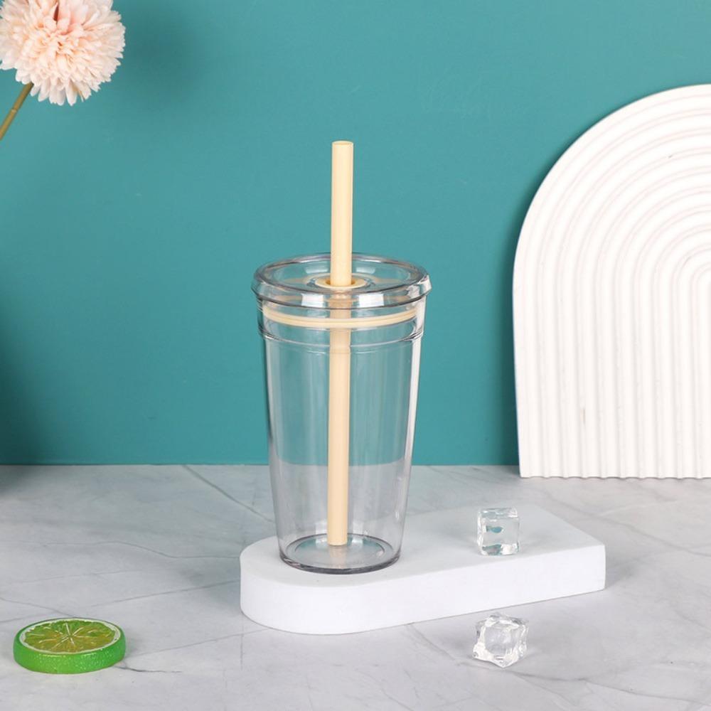 450ml Coffee Cup Reusable Car Tumbler Fashion Straw Cup Home