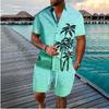 Hawaiian Palm Tree 3D Print Men Shirt Sets Fashion Short Sleeve Shirt Oversized Casual Beach Shorts Streetwear Suits Clothes Cool