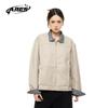 ARESWINGS Plaid Stand Collar Harrington Jacket Loose Fit Casual Outerwear Men Women