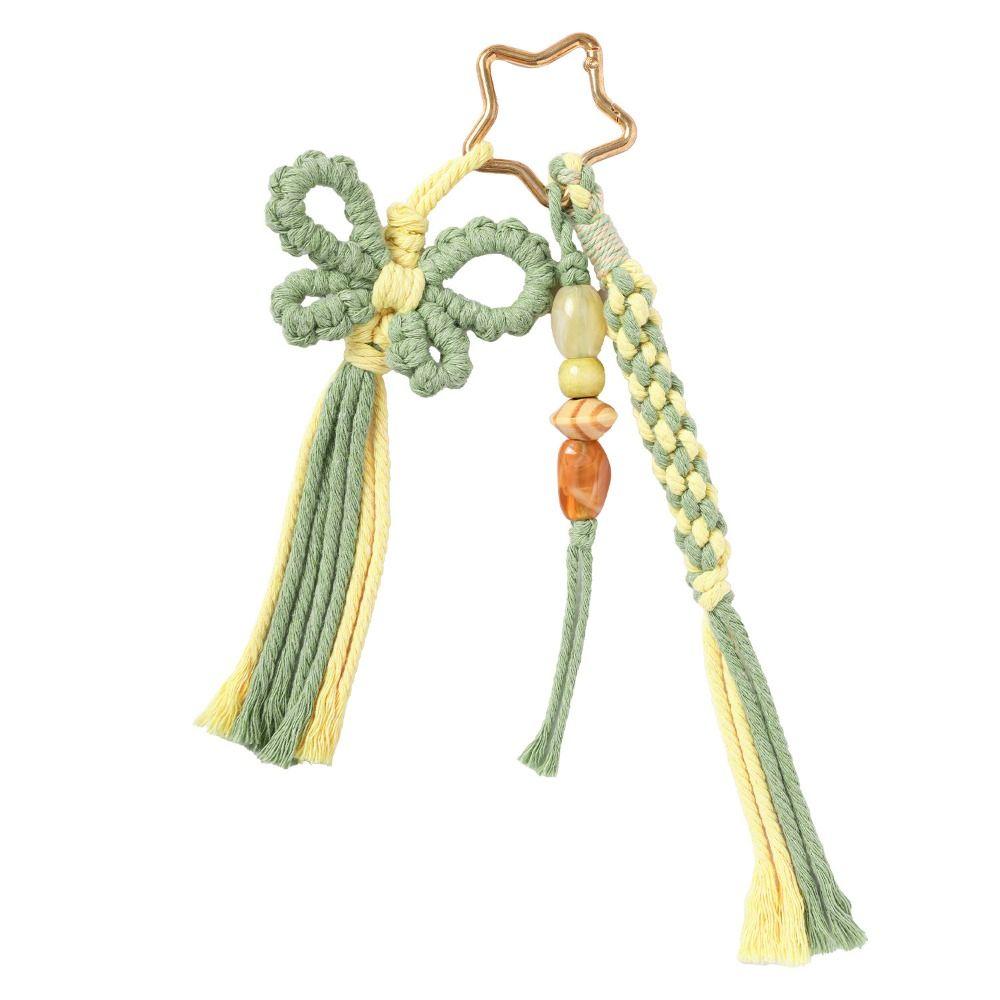 Countryside Style Braided Keychain Hand Woven Bag Pendant Handmade Woven Keychain  Phone Charm