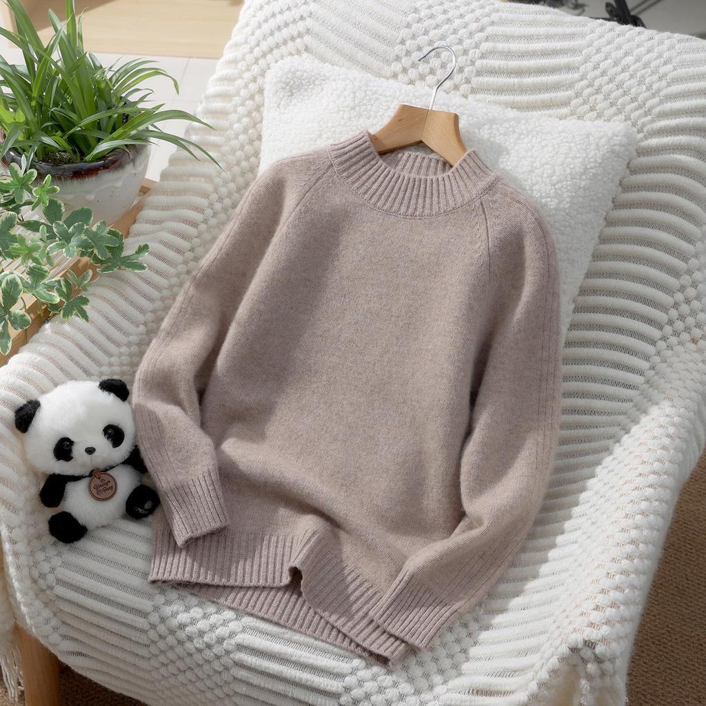 100% Pure Wool Kids' Thick Pullover Sweater - Warm Woolen Base Shirt for Boys & Girls