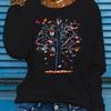 Ladies' Spring and Autumn Clothing Colorful heart Printed T-shirt Long Sleeve Round Neck Casual Top