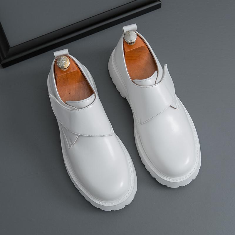 

Мода Размер 39-46 Модные мужские лоферы Мужские на толстой подошве Противоскользящие Увеличивающие рост Деловые Брендовые Кожаные Туфли и Социальные Туфли Мужские 39 белый