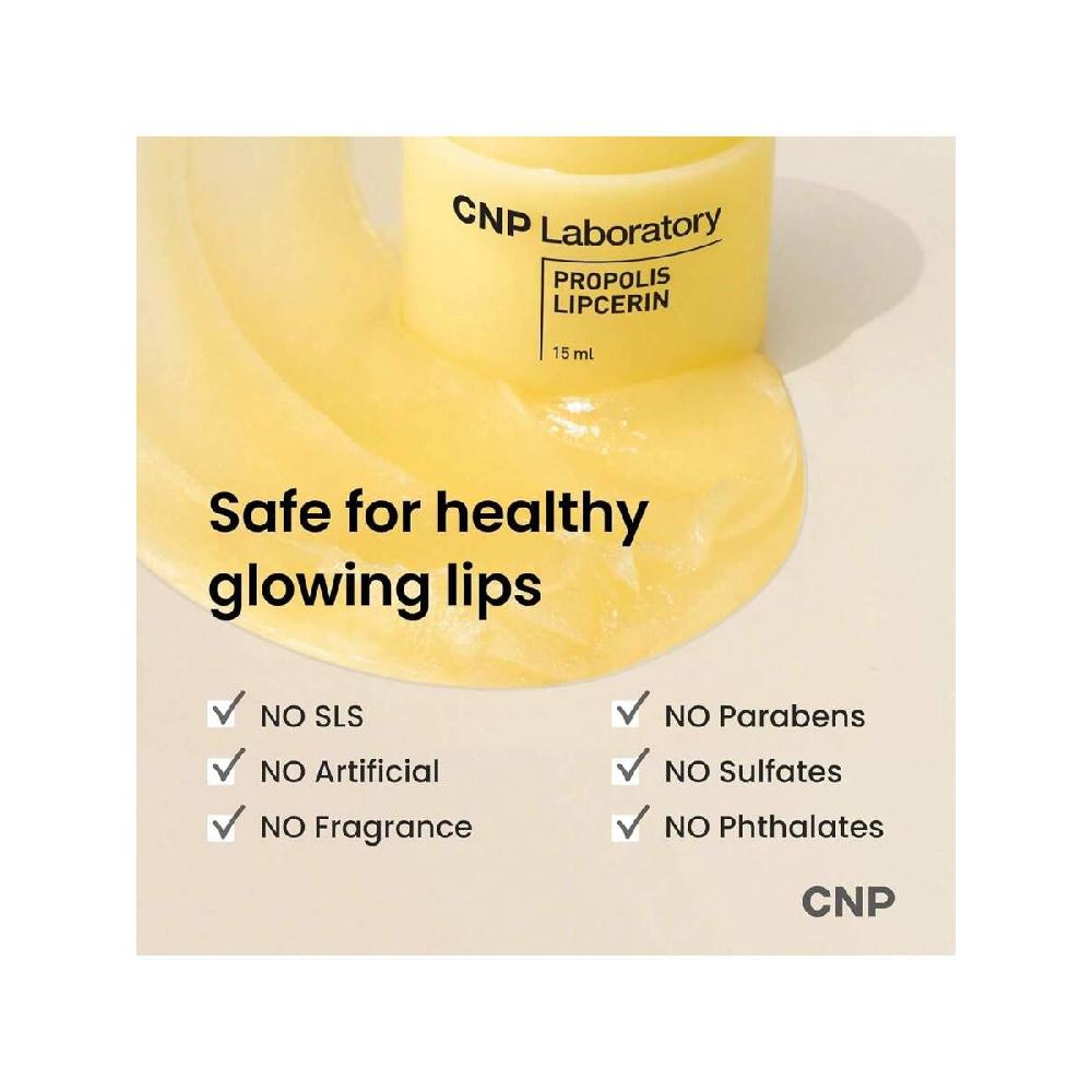 CNP Propolis Lipcerin 15ml Baume à Lèvres Hydratant de Nuit au Manuka & Masque, Hydratation Longue Durée 12h