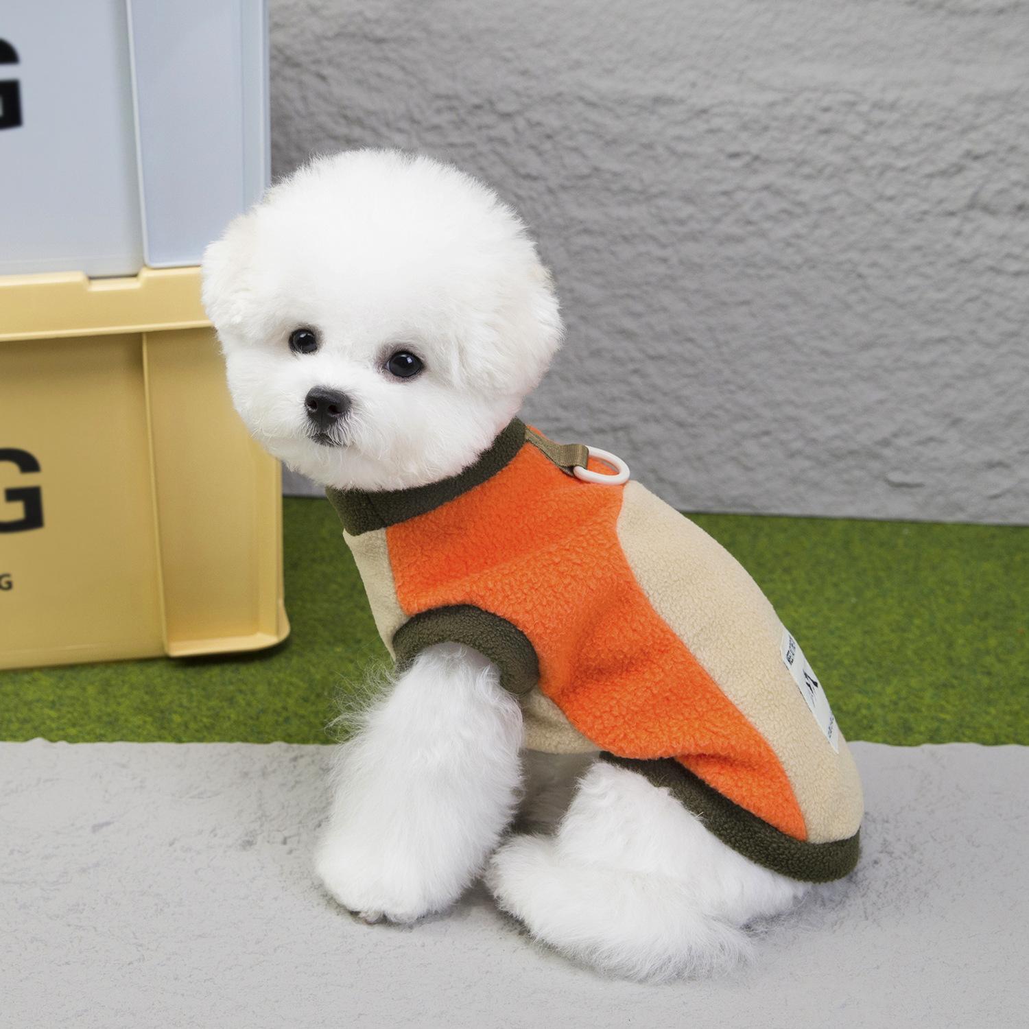 

Winter Thick Fleece Two-Legged Dog Clothes Color-Block Pet Apparel for Cold Weather Warm Winter Pet Jacket Small Breed Outfit XXL