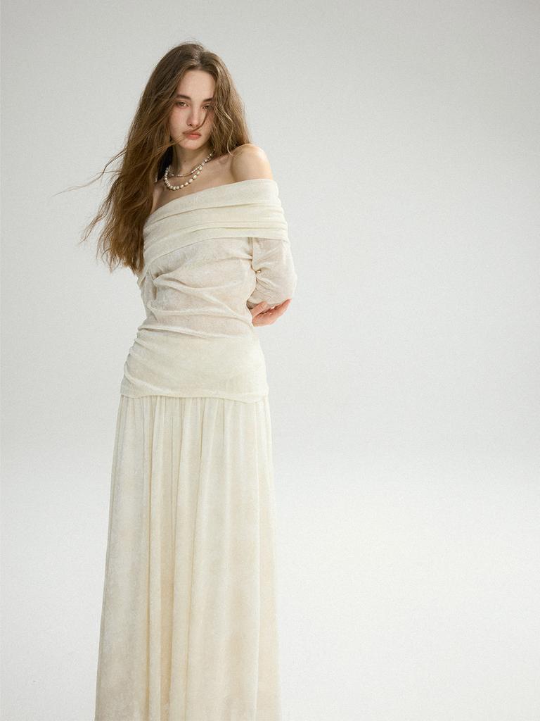 Sinseuden Flora Flare Long Skirt
