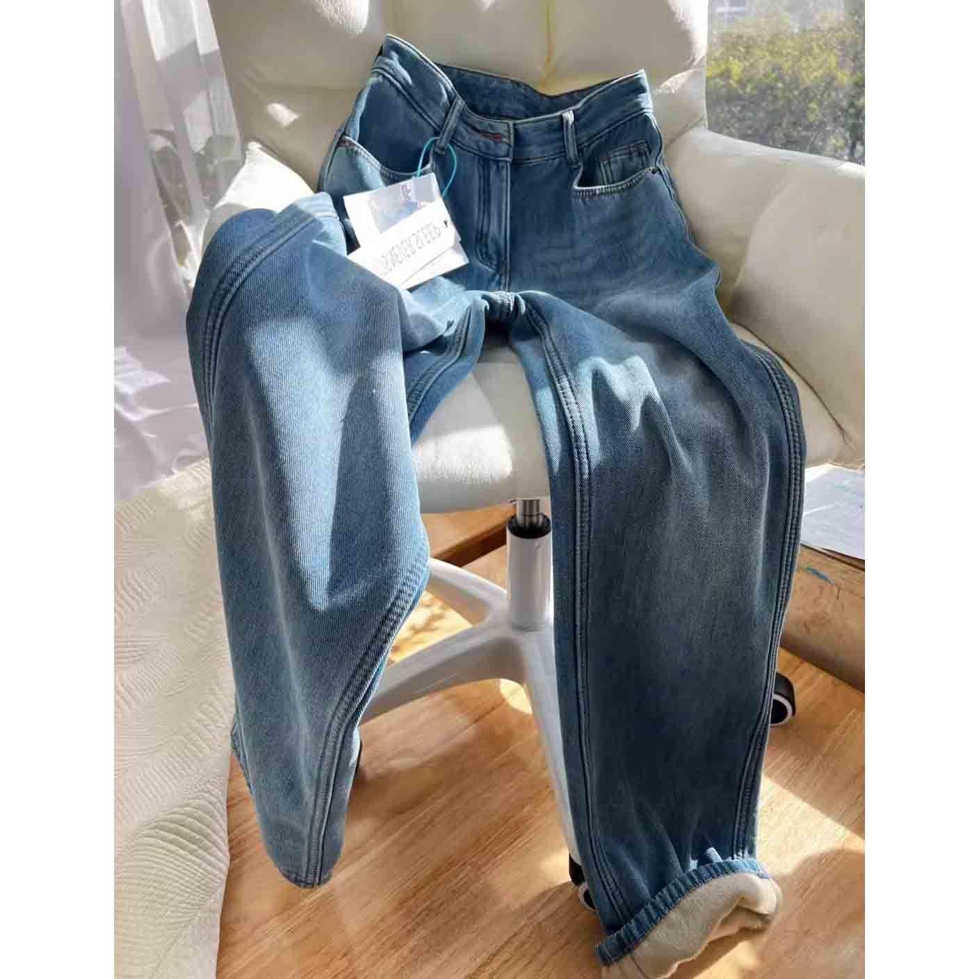 

Женские ретро синие джинсы с флисовой подкладкой, зауженные, прямого кроя, с высокой посадкой, коллекция осень/зима 2025 2XL (125-140 lbs)