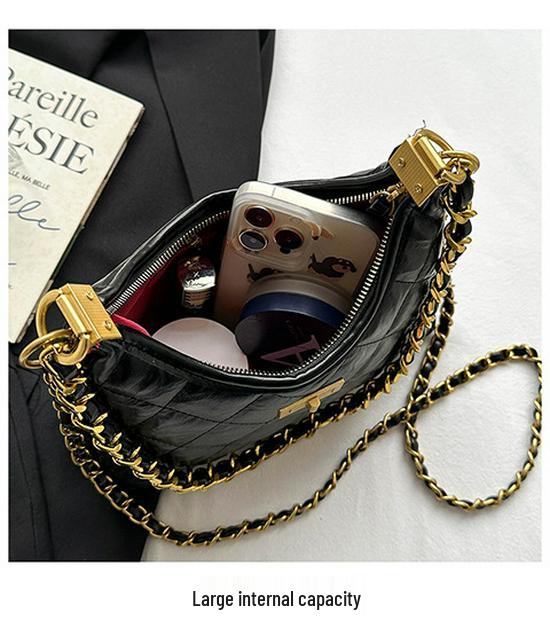 Women's Large Capacity Quilted Chain Bag - 2025 Autumn/Winter Fashion Crossbody Dumpling Bag