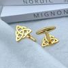 Men's Cufflinks Triangular Cuff Links Silvery Suit Shirt Cufflink for Men Stainless Steel Jewelry Accessories Retro Party Gifts