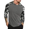 Camouflage Style Printed Raglan Sleeves Men's Short Sleeved Top