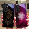 Luminous Black Lotus For Samsung Galaxy A15 5G 54 4G 51 50 24 35 90 71 12 51 53 52S 80 22 34 Black Tempered Glass Phone Case