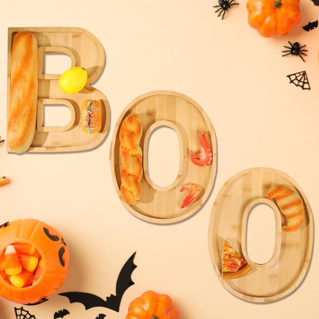 3 Pcs Halloween Charcuterie Board Funny Cute Wooden Cheese Board Charcuterie Platter Halloween Decorative Platter For Snack Food Birthday Party