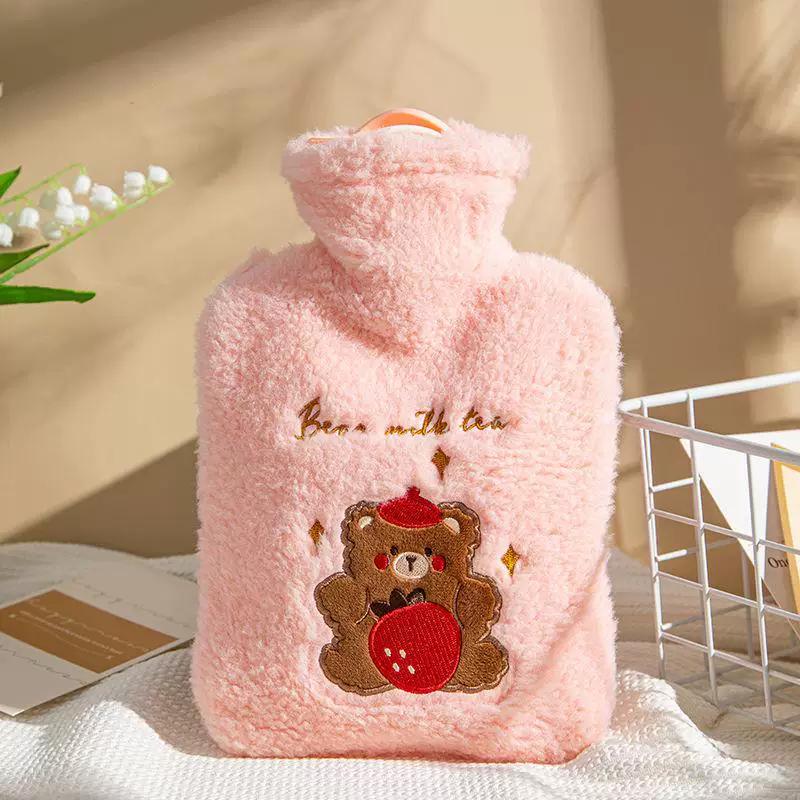 Hot Water Bottle, Water-Filled Warm Water Bag, Explosion-Proof, Large Size for Applying on the Stomach, Special for Girls during Their Period, Small